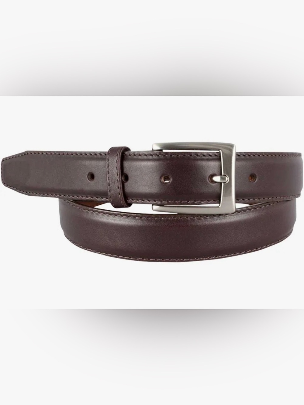 Brighton Norton Dress Belt Dark Brown MENS Made In USA Size 42 Silver Buckle